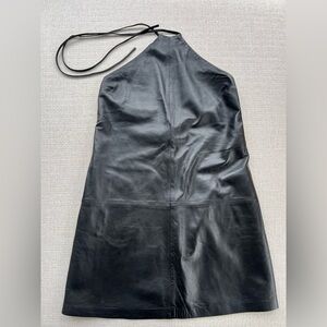 Zara Black Leather Mini Dress - Steven Meisel